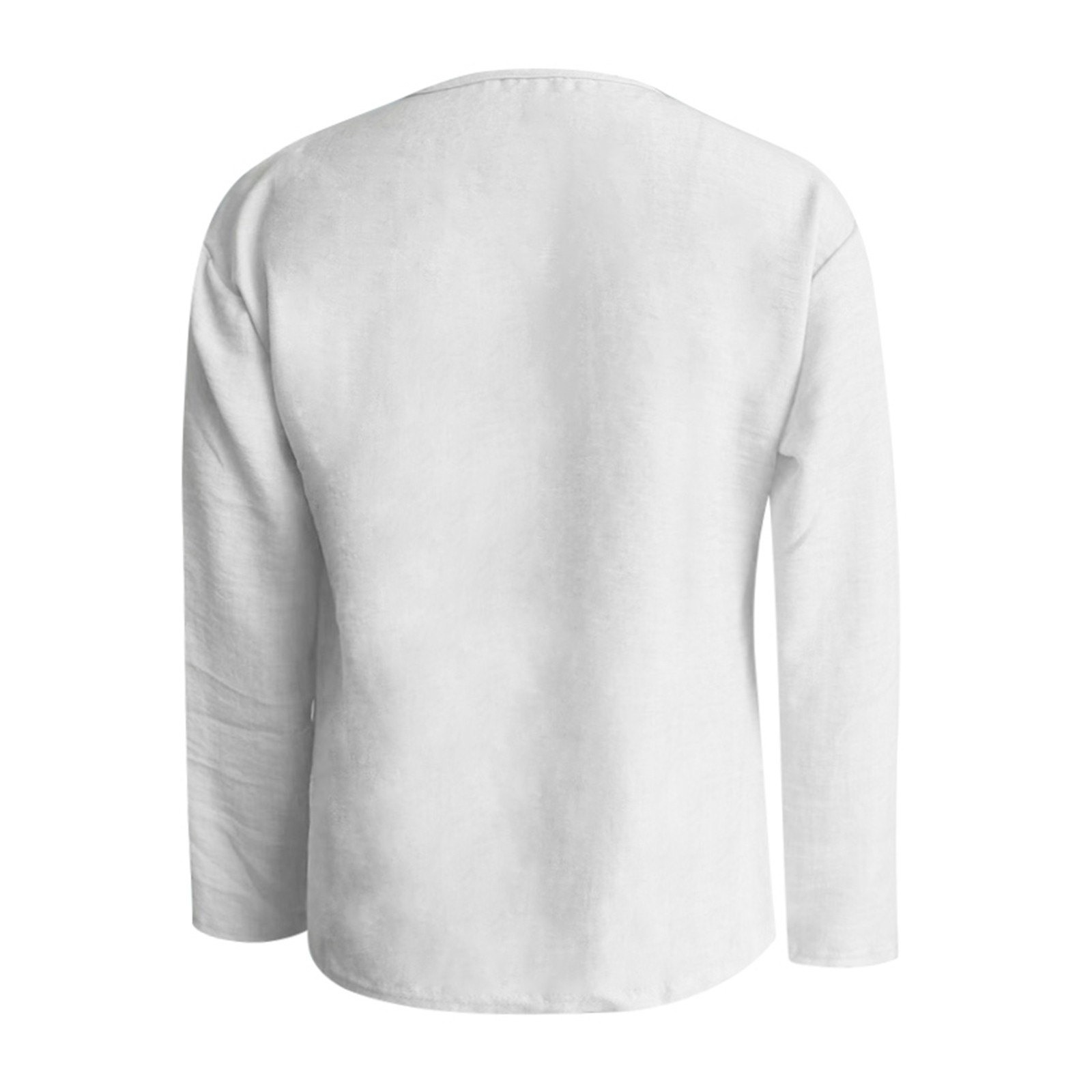 thumbnail image 5 of Camiseta informal de manga larga y cuello en V - Elegante cuello en V, color versátil, tejido cómodo, 5 of 5